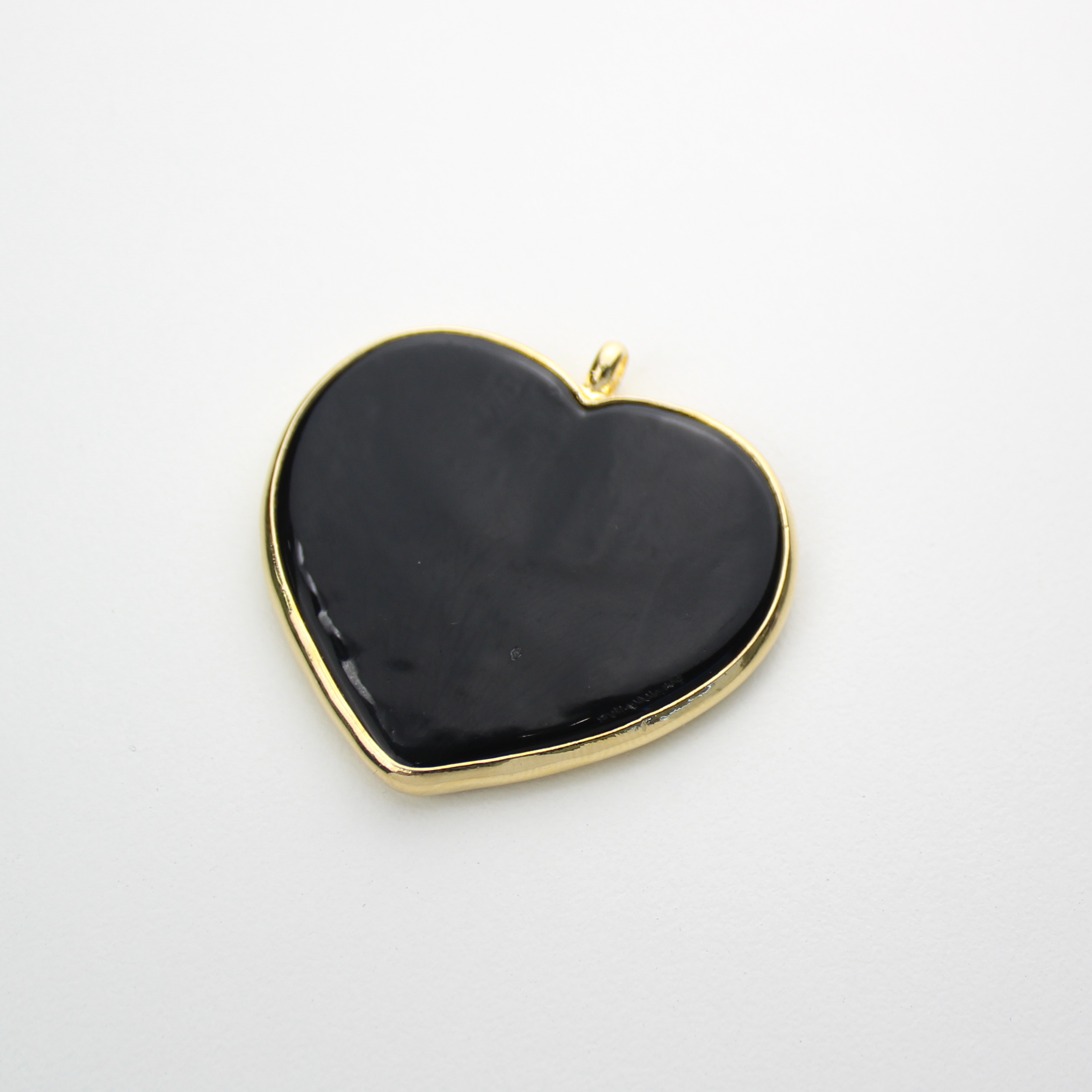12154 Black Heart Bizel Charm 40mm